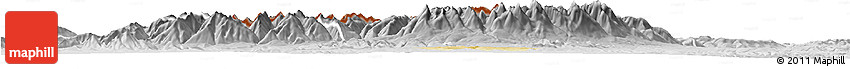 Physical Horizon Map of Zakopane, lighten, desaturated
