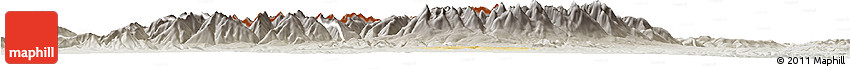 Physical Horizon Map of Zakopane, lighten, semi-desaturated