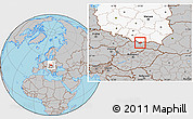 Gray Location Map of Zakopane, highlighted country