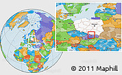 Political Location Map of Zakopane, highlighted country, within the entire country