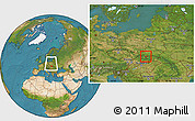 Satellite Location Map of Zakopane, within the entire country