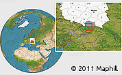 Satellite Location Map of Zakopane, highlighted country, highlighted parent region