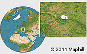 Satellite Location Map of Zakopane, highlighted parent region
