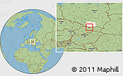 Savanna Style Location Map of Zakopane, highlighted parent region