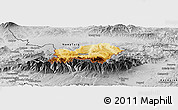Physical Panoramic Map of Zakopane, desaturated