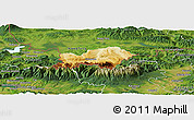 Physical Panoramic Map of Zakopane, satellite outside