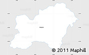 Silver Style Simple Map of Zakopane, single color outside