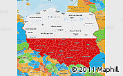 Flag Map of Poland, political outside