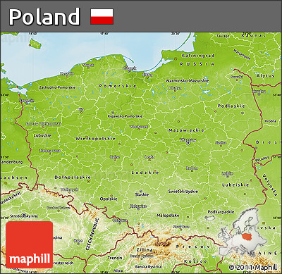 Physical Map of Poland