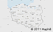 Silver Style Map of Poland, single color outside