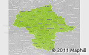 Physical 3D Map of Mazowieckie, lighten, desaturated