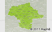 Physical 3D Map of Mazowieckie, lighten, semi-desaturated