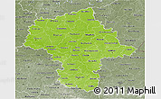 Physical 3D Map of Mazowieckie, semi-desaturated
