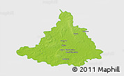 Physical 3D Map of Ciechanow, single color outside