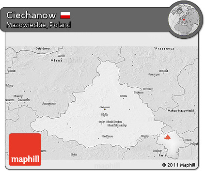 Silver Style 3D Map of Ciechanow