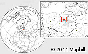 Blank Location Map of Ciechanow, highlighted parent region