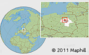 Savanna Style Location Map of Ciechanow, highlighted parent region