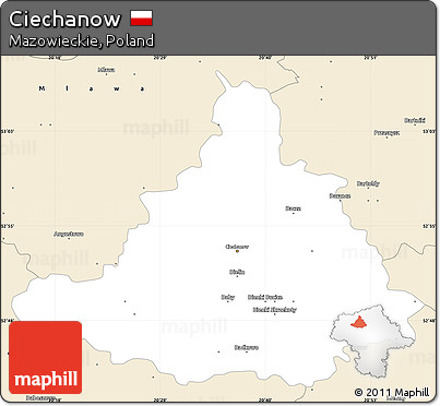 Classic Style Simple Map of Ciechanow