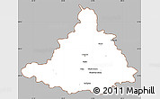 Gray Simple Map of Ciechanow, cropped outside