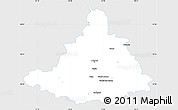 Silver Style Simple Map of Ciechanow, single color outside