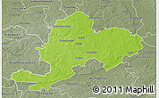 Physical 3D Map of Grojec, semi-desaturated