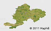 Satellite 3D Map of Grojec, single color outside