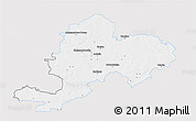 Silver Style 3D Map of Grojec, single color outside