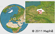 Satellite Location Map of Grojec, highlighted parent region