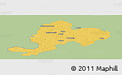 Savanna Style Panoramic Map of Grojec, single color outside