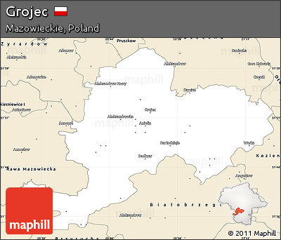 Classic Style Simple Map of Grojec
