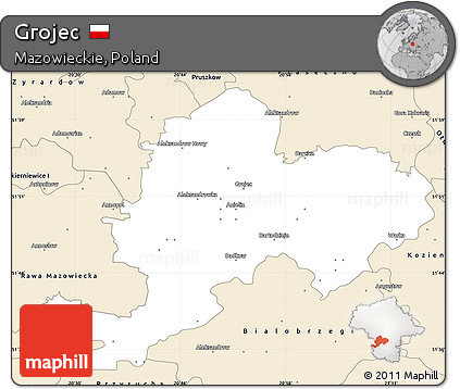 Classic Style Simple Map of Grojec