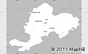 Gray Simple Map of Grojec, single color outside
