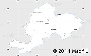 Silver Style Simple Map of Grojec, single color outside