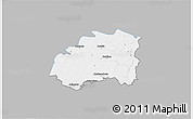 Gray 3D Map of Lipsko, single color outside