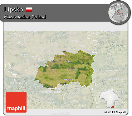 Satellite 3D Map of Lipsko, lighten