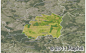 Satellite 3D Map of Lipsko, semi-desaturated