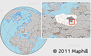 Gray Location Map of Lipsko, highlighted country, highlighted parent region, within the entire country