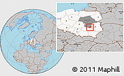 Gray Location Map of Lipsko, highlighted country, highlighted parent region