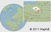 Savanna Style Location Map of Lipsko, highlighted parent region, hill shading