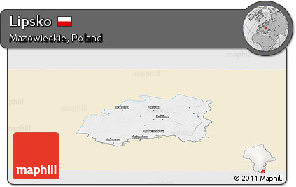 Classic Style Panoramic Map of Lipsko, single color outside