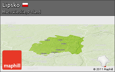 Physical Panoramic Map of Lipsko, lighten