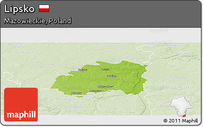 Physical Panoramic Map of Lipsko, lighten