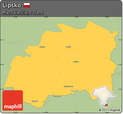 Savanna Style Simple Map of Lipsko, single color outside