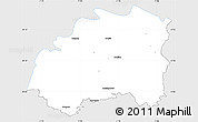 Silver Style Simple Map of Lipsko, single color outside