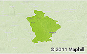 Physical 3D Map of Otwock, lighten