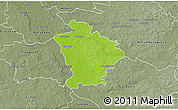 Physical 3D Map of Otwock, semi-desaturated