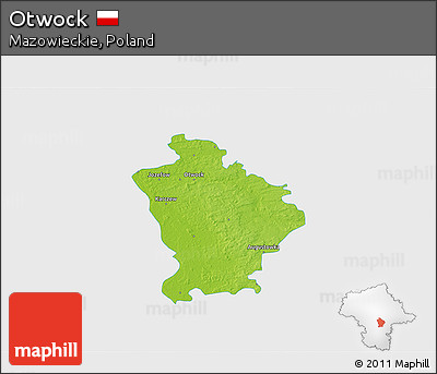 Physical 3D Map of Otwock, single color outside