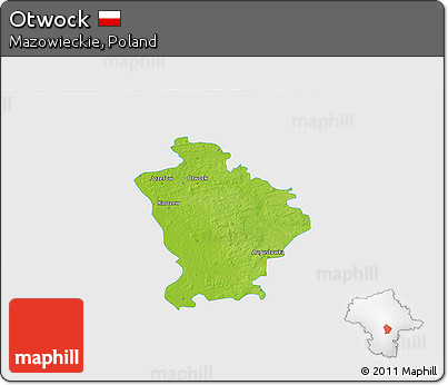 Physical 3D Map of Otwock, single color outside