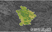 Satellite 3D Map of Otwock, darken, desaturated