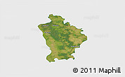 Satellite 3D Map of Otwock, single color outside